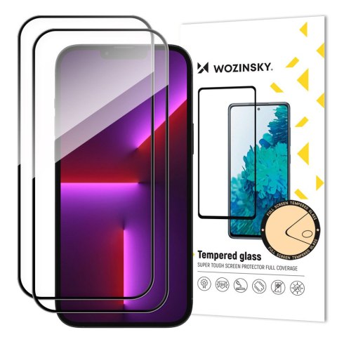 ZESTAW 2x Szkło hartowane na cały ekran z ramką do iPhone 15 czarne ZESTAW 2x Szkło hartowane na cały ekran z ramką do iPhone 15 czarne