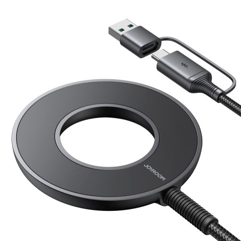 Bezprzewodowa ładowarka magnetyczna 15W z kablem USB / USB-C czarna Bezprzewodowa ładowarka magnetyczna 15W z kablem USB / USB-C czarna