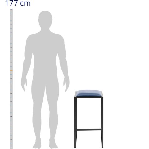 Stołek barowy hoker metalowy loft z tapicerką czarno niebieski - 2 szt. Stołek barowy hoker metalowy loft z tapicerką czarno niebieski - 2 szt.