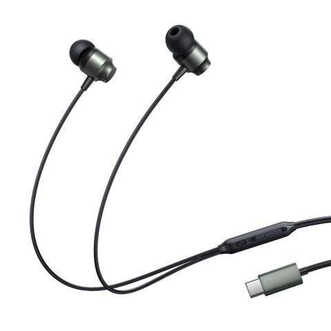 Zestaw słuchawkowy słuchawki douszne USB-C JR-EC06 szare Zestaw słuchawkowy słuchawki douszne USB-C JR-EC06 szare