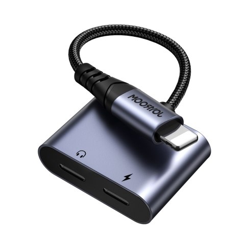 2w1 Adapter przejściówka do iPhone ładowarka + słuchawki Lightning / 2x Lightning czarny 2w1 Adapter przejściówka do iPhone ładowarka + słuchawki Lightning / 2x Lightning czarny