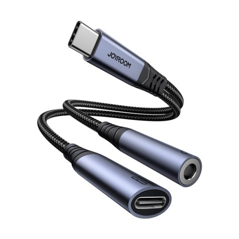 2w1 Adapter przejściówka ładowarka + słuchawki USB-C do USB-C / mini jack 3.5mm czarny 2w1 Adapter przejściówka ładowarka + słuchawki USB-C do USB-C / mini jack 3.5mm czarny