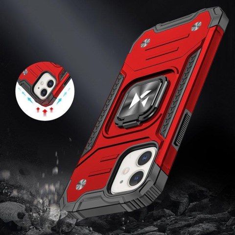 Etui pancerny pokrowiec do iPhone 14 uchwyt magnetyczny Ring Armor czerwony Etui pancerny pokrowiec do iPhone 14 uchwyt magnetyczny Ring Armor czerwony
