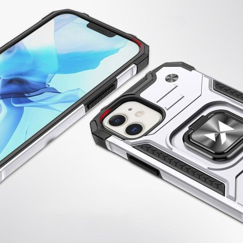 Etui pancerny pokrowiec do iPhone 14 uchwyt magnetyczny Ring Armor srebrny Etui pancerny pokrowiec do iPhone 14 uchwyt magnetyczny Ring Armor srebrny