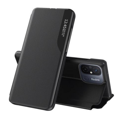 Etui pokrowiec z klapką i podstawką do Xiaomi Redmi 11A / Poco C55 / Redmi 12C Eco Leather czarne Etui pokrowiec z klapką i podstawką do Xiaomi Redmi 11A / Poco C55 / Redmi 12C Eco Leather czarne