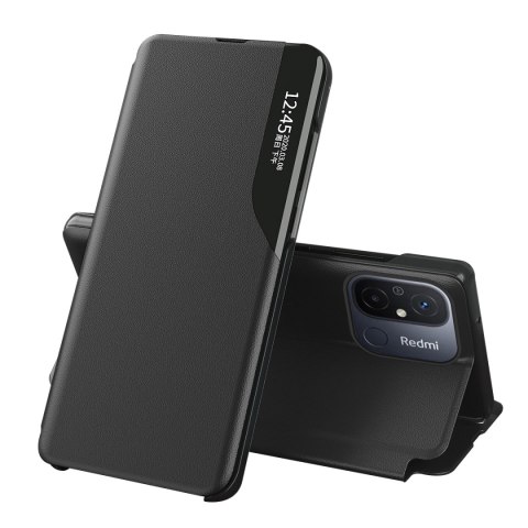 Etui pokrowiec z klapką i podstawką do Xiaomi Redmi 11A / Poco C55 / Redmi 12C Eco Leather czarne Etui pokrowiec z klapką i podstawką do Xiaomi Redmi 11A / Poco C55 / Redmi 12C Eco Leather czarne