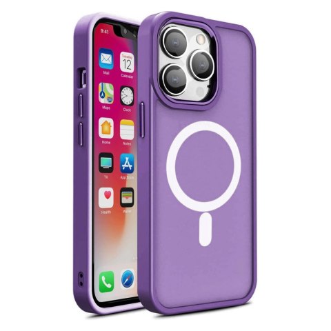 Magnetyczne etui z MagSafe do iPhone 15 otworki pod smycz fioletowe Magnetyczne etui z MagSafe do iPhone 15 otworki pod smycz fioletowe