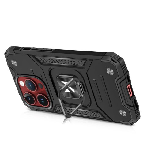 Pancerne etui z uchwytem na palec do iPhone 15 Pro Ring Armor różowe złoto Pancerne etui z uchwytem na palec do iPhone 15 Pro Ring Armor różowe złoto