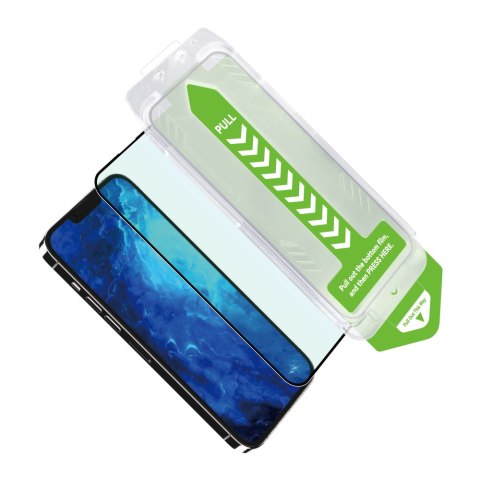 Szkło hartowane 9H na ekran do iPhone 15 Pro Premium Glass z ramką montażową czarne Szkło hartowane 9H na ekran do iPhone 15 Pro Premium Glass z ramką montażową czarne