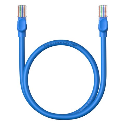 Kabel przewód sieciowy Ethernet Cat 6 RJ-45 1000Mb/s skrętka 0.5m niebieski Kabel przewód sieciowy Ethernet Cat 6 RJ-45 1000Mb/s skrętka 0.5m niebieski