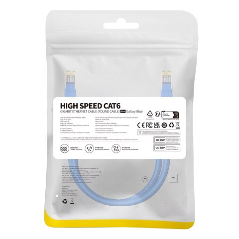 Kabel przewód sieciowy Ethernet Cat 6 RJ-45 1000Mb/s skrętka 0.5m niebieski Kabel przewód sieciowy Ethernet Cat 6 RJ-45 1000Mb/s skrętka 0.5m niebieski