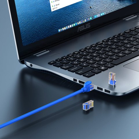 Kabel przewód sieciowy Ethernet Cat 6 RJ-45 1000Mb/s skrętka 0.5m niebieski Kabel przewód sieciowy Ethernet Cat 6 RJ-45 1000Mb/s skrętka 0.5m niebieski