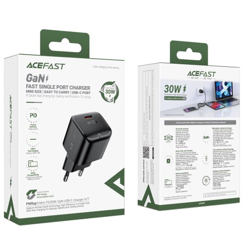 Mini Ładowarka sieciowa GaN PD 30W USB-C czarna Mini Ładowarka sieciowa GaN PD 30W USB-C czarna