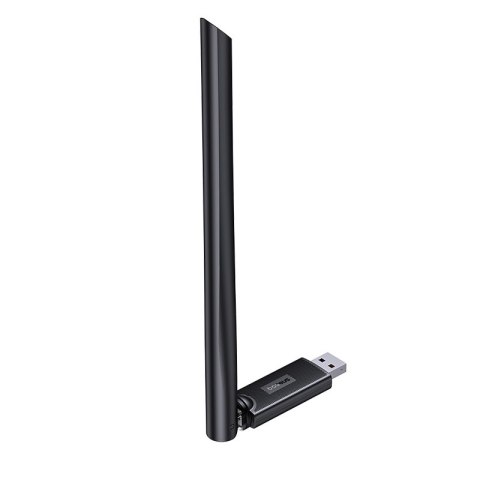 Zewnętrzna karta sieciowa USB WiFi 2.4GHz 5GHz 650Mb/s z anteną 6dBi czarna Zewnętrzna karta sieciowa USB WiFi 2.4GHz 5GHz 650Mb/s z anteną 6dBi czarna