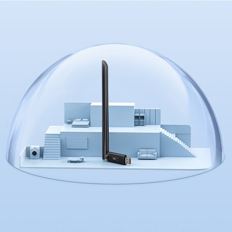 Zewnętrzna karta sieciowa USB WiFi 2.4GHz 5GHz 650Mb/s z anteną 6dBi czarna Zewnętrzna karta sieciowa USB WiFi 2.4GHz 5GHz 650Mb/s z anteną 6dBi czarna