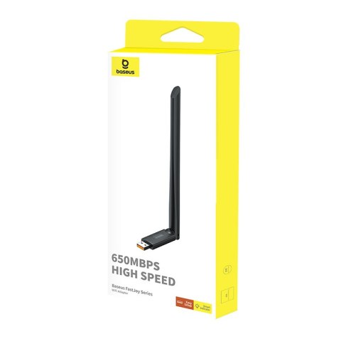 Zewnętrzna karta sieciowa USB WiFi 2.4GHz 5GHz 650Mb/s z anteną 6dBi czarna Zewnętrzna karta sieciowa USB WiFi 2.4GHz 5GHz 650Mb/s z anteną 6dBi czarna
