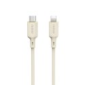 Kabel przewód wzmacniany SR do iPhone USB-C - Lightning 30W 2m beżowy