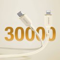 Kabel przewód wzmacniany SR do iPhone USB-C - Lightning 30W 2m beżowy