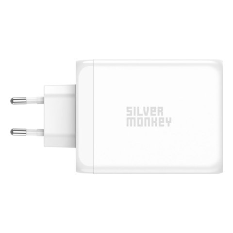Mocna ładowarka GaN 200W 3xUSB-C PD USB-A QC 3.0 biała Mocna ładowarka GaN 200W 3xUSB-C PD USB-A QC 3.0 biała