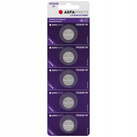 Bateria 5szt. AgfaPhoto CR1620 Lit | 150-803234 Bateria 5szt. AgfaPhoto CR1620 Lit | 150-803234