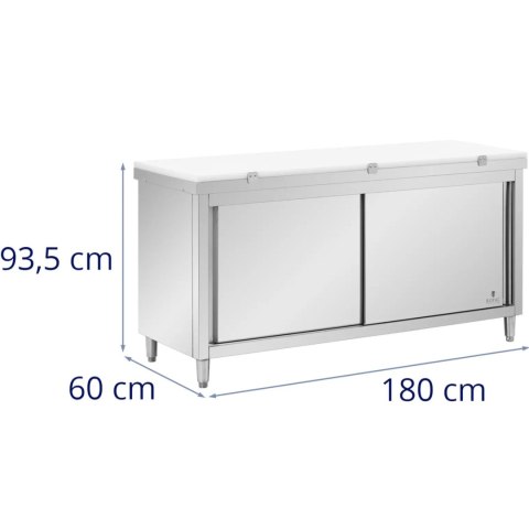 Szafka gastronomiczna wolnostojąca z deską do krojenia STAL 180 x 60 cm Szafka gastronomiczna wolnostojąca z deską do krojenia STAL 180 x 60 cm