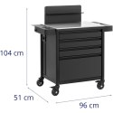 Wózek asystor stacja robocza do tatuażu 4 gniazda 2 x USB