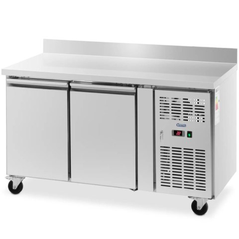 Stół chłodniczy gastronomiczny z rantem na kółkach 2 komory 260 l 136x70x95 cm Stół chłodniczy gastronomiczny z rantem na kółkach 2 komory 260 l 136x70x95 cm