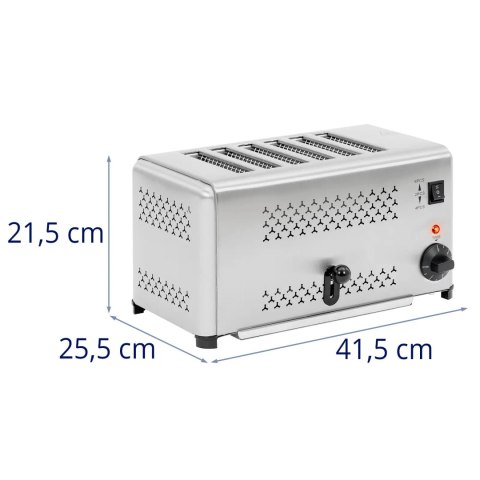 Toster opiekacz kanapkowy do chleba na 6 grzanek 2500 W Toster opiekacz kanapkowy do chleba na 6 grzanek 2500 W