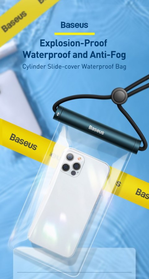 Etui wodoodporne do telefonu 7.2'' z cylindrycznym zapięciem IPX8 AquaGlide - czarne Etui wodoodporne do telefonu 7.2'' z cylindrycznym zapięciem IPX8 AquaGlide - czarne