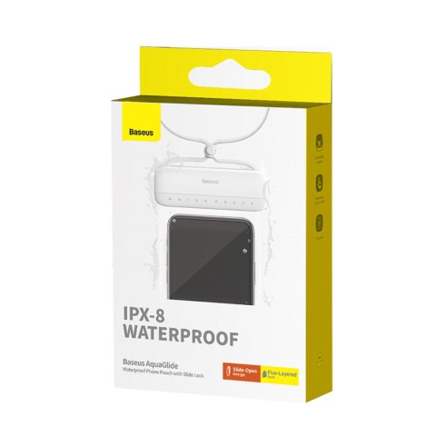 Etui wodoodporne na telefon 7.2'' AquaGlide IPX8 z systemem Slide Lock - białe Etui wodoodporne na telefon 7.2'' AquaGlide IPX8 z systemem Slide Lock - białe