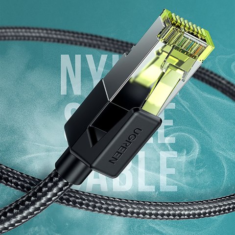 Kabel sieciowy patchcord w oplocie Ethernet RJ45 Cat 7 10Gbps 0.5m - czarny Kabel sieciowy patchcord w oplocie Ethernet RJ45 Cat 7 10Gbps 0.5m - czarny