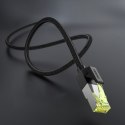 Kabel sieciowy patchcord w oplocie Ethernet RJ45 Cat 7 10Gbps 0.5m - czarny