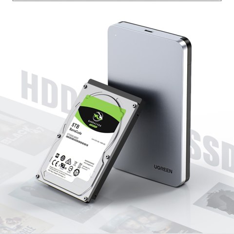 Kieszeń na dysk twardy 2.5'' SATA 3.0 6Gbps + kabel USB-C 0.5m - srebrny Kieszeń na dysk twardy 2.5'' SATA 3.0 6Gbps + kabel USB-C 0.5m - srebrny