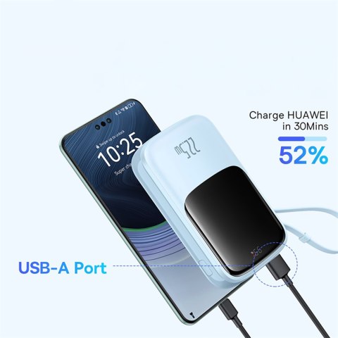Power bank 10000mAh Qpow Pro+ 22.5W USB-C - niebieski Power bank 10000mAh Qpow Pro+ 22.5W USB-C - niebieski