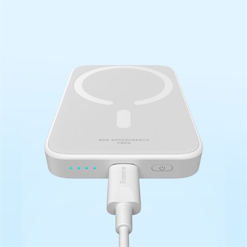 Powerbank 6000mAh Magnetic Mini Air 20W z kablem USB-C - biały Powerbank 6000mAh Magnetic Mini Air 20W z kablem USB-C - biały