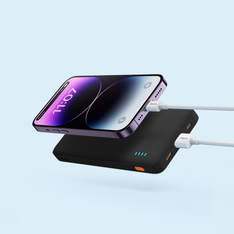 Powerbank Airpow 20W 10000mAh z kablem USB-A - USB-C 30cm - czarny Powerbank Airpow 20W 10000mAh z kablem USB-A - USB-C 30cm - czarny