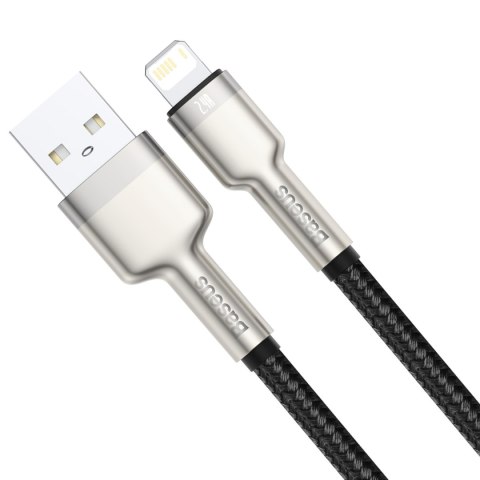 Kabel przewód Cafule Series Metal Data USB-A - iPhone Lightning 2.4A 1m - czarny Kabel przewód Cafule Series Metal Data USB-A - iPhone Lightning 2.4A 1m - czarny