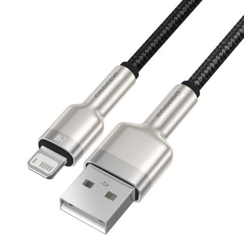 Kabel przewód Cafule Series Metal Data USB-A - iPhone Lightning 2.4A 1m - czarny Kabel przewód Cafule Series Metal Data USB-A - iPhone Lightning 2.4A 1m - czarny