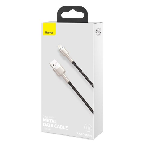 Kabel przewód Cafule Series Metal Data USB-A - iPhone Lightning 2.4A 1m - czarny Kabel przewód Cafule Series Metal Data USB-A - iPhone Lightning 2.4A 1m - czarny