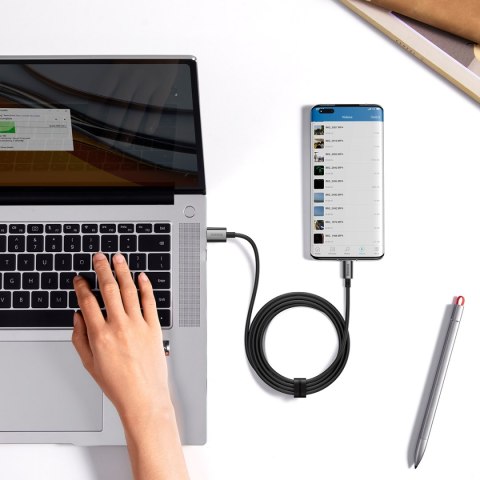 Kabel przewód Superior Series USB-A - USB-C 100W do Huawei Honor 1.5m - czarny Kabel przewód Superior Series USB-A - USB-C 100W do Huawei Honor 1.5m - czarny