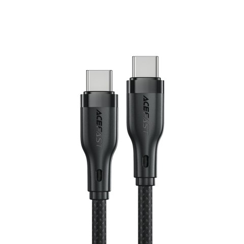 Kabel przewód elastyczny w oplocie USB-C - USB-C 60W 3A 1.2m - czarny Kabel przewód elastyczny w oplocie USB-C - USB-C 60W 3A 1.2m - czarny