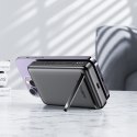 Powerbank 10000mAh indukcyjny magnetyczny z opcją podstawki PD 20W + kabel - czarny