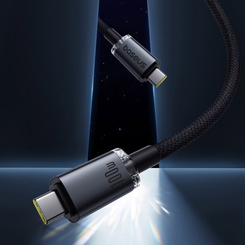 Kabel przewód Crystal Shine USB-C - USB-C USB3.2 100W 20Gbps 1.5m - czarny Kabel przewód Crystal Shine USB-C - USB-C USB3.2 100W 20Gbps 1.5m - czarny
