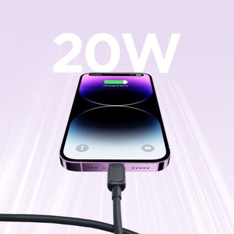 Kabel przewód Multi-Color Series A14 USB-C - iPhone Lightning 20W 1.2 m - czarny Kabel przewód Multi-Color Series A14 USB-C - iPhone Lightning 20W 1.2 m - czarny