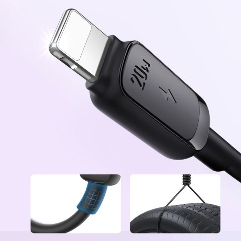 Kabel przewód Multi-Color Series A14 USB-C - iPhone Lightning 20W 1.2 m - czarny Kabel przewód Multi-Color Series A14 USB-C - iPhone Lightning 20W 1.2 m - czarny