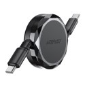 Kabel przewód USB-C - USB-C zwijany z organizerem 60W - czarny