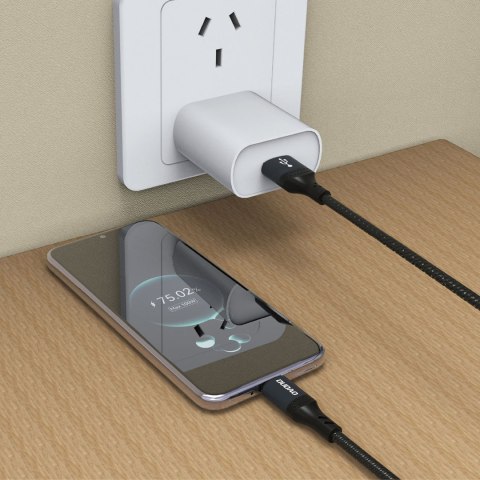 Kabel przewód z oplotem L3ST USB-A - USB-C 5A 1.2m - czarny Kabel przewód z oplotem L3ST USB-A - USB-C 5A 1.2m - czarny