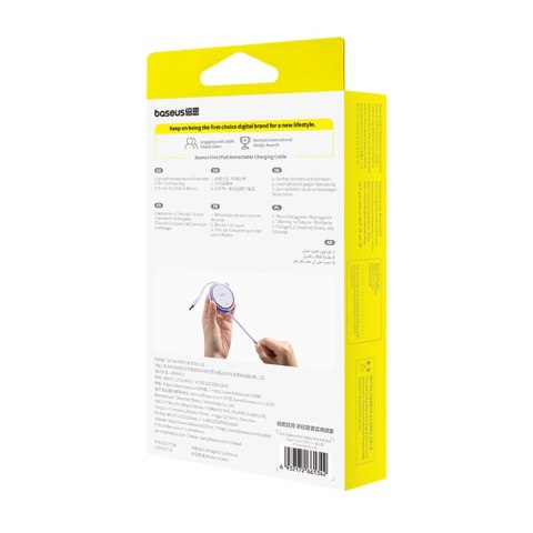 Kabel przewód zwijany Free2Pull USB-C - iPhone Lightning 20W 1m - fioletowy Kabel przewód zwijany Free2Pull USB-C - iPhone Lightning 20W 1m - fioletowy