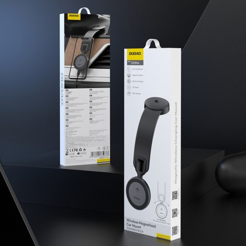 Ładowarka samochodowa 15W indukcyjna z uchwytem na telefon na kokpit MagSafe - czarna Ładowarka samochodowa 15W indukcyjna z uchwytem na telefon na kokpit MagSafe - czarna