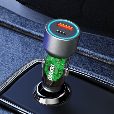 Ładowarka samochodowa R4T 30W USB-A USB-C - szara Ładowarka samochodowa R4T 30W USB-A USB-C - szara